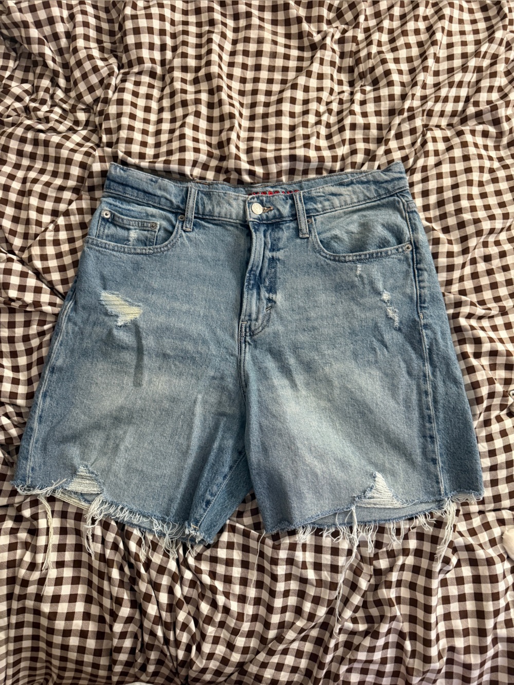 WORN ONCE Lucky Brand Light Blue Distressed Boyfriend Denim Shorts